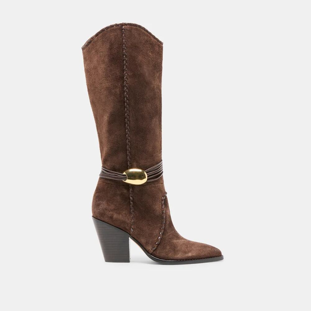 Copied - NWT Dolce Vita Jody Western Boots Dark Brown Suede Size 8